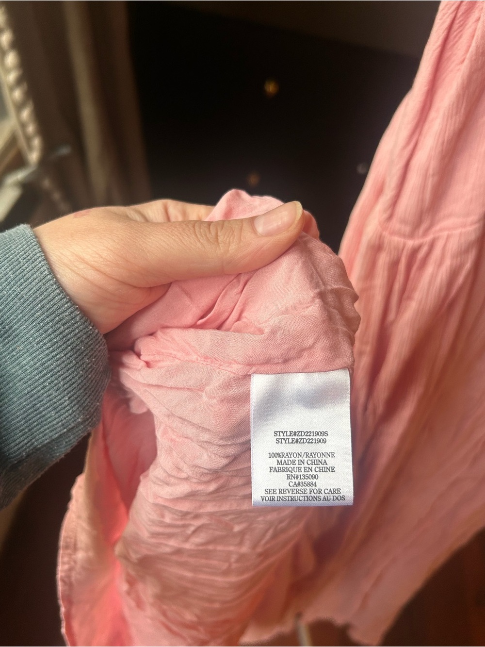 Z Supply Pink Spaghetti Strap Maxi Dress size Large - Picture 6 of 9